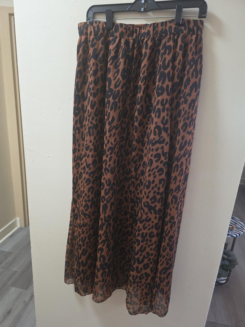 Leopard Print Brown Maxi Skirt